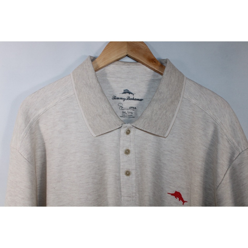 Tommy Bahama Men's 3XL Beige Short Sleeve Supima Cotton Polo Shirt - Picture 2 of 10